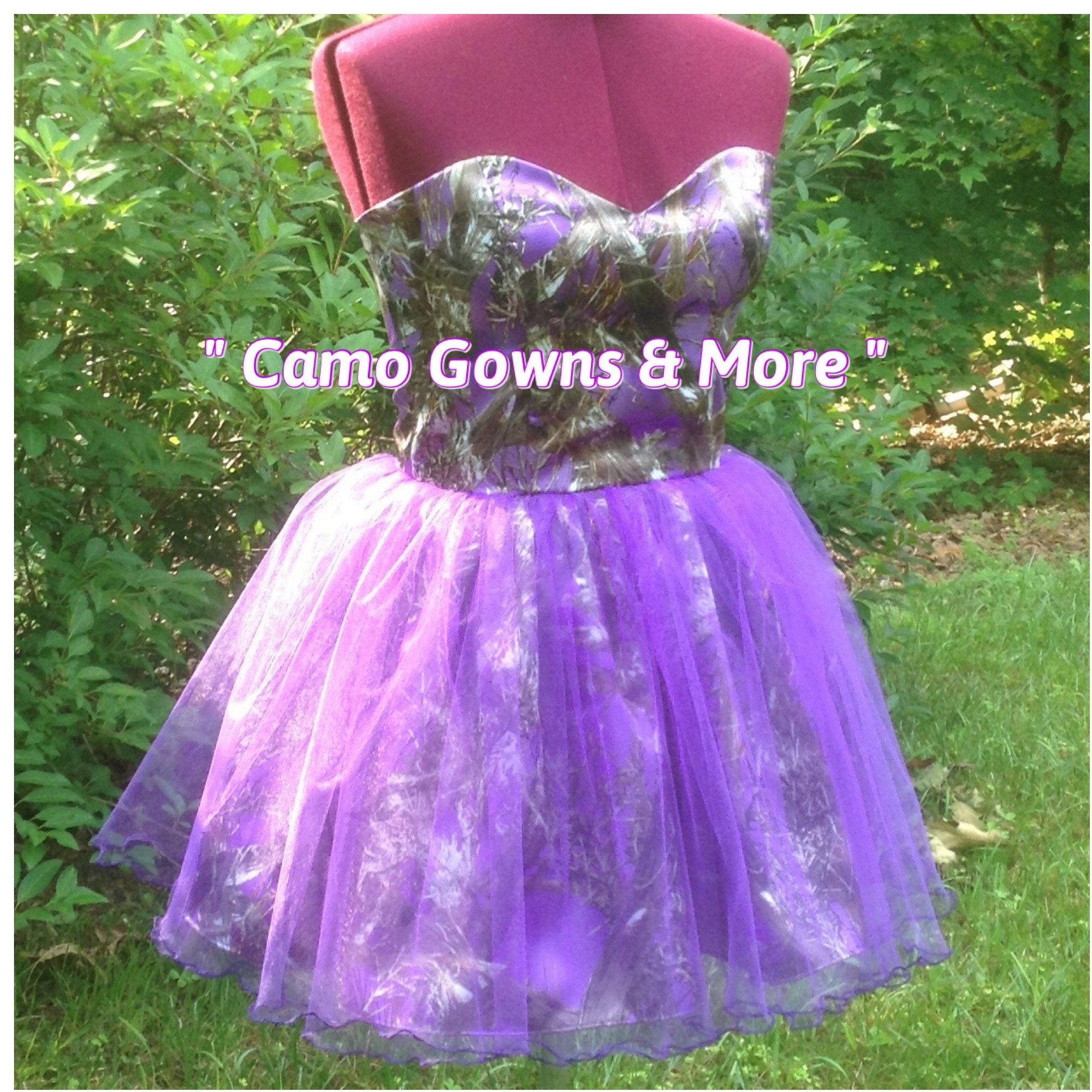 Purple Camo Flower Girl Dress